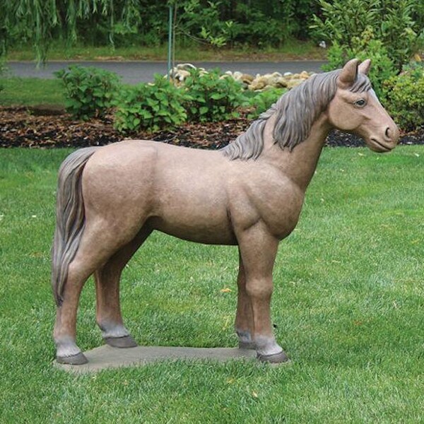 Horse Statue Cast Stone Sculpture Cement Garden Decor